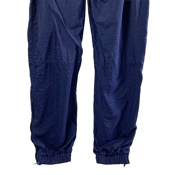 Vintage Nike TWA Windbreaker Pants Mens Navy Blue Nylon Zip Bottom Leg Track Jog - Picture 6 of 9